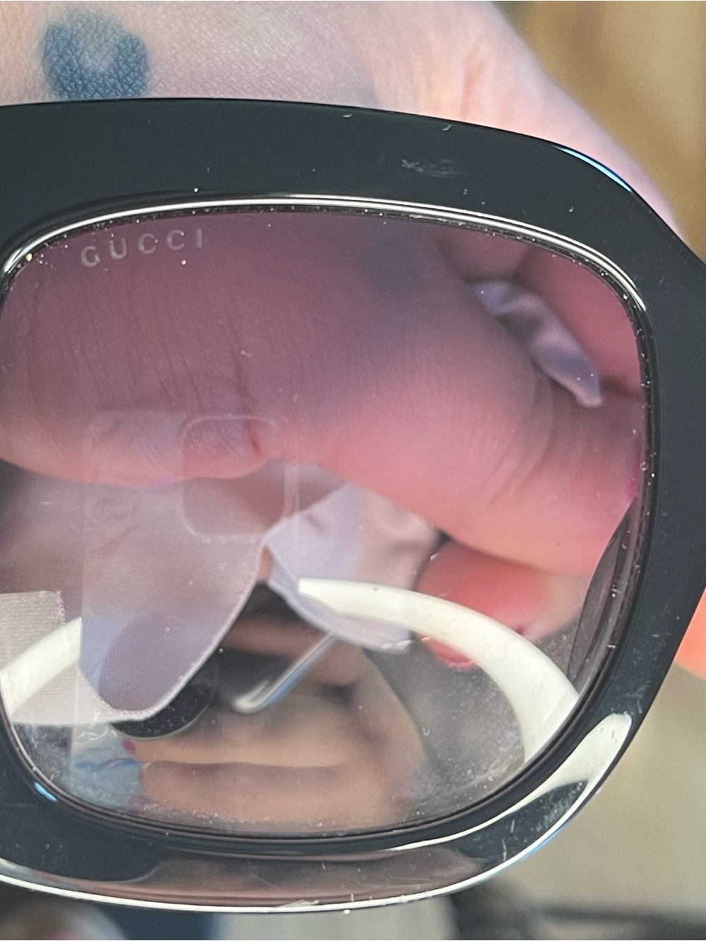Gucci Black Square Oversized Sunglasses with Dark Lenses - Picture 5 of 5